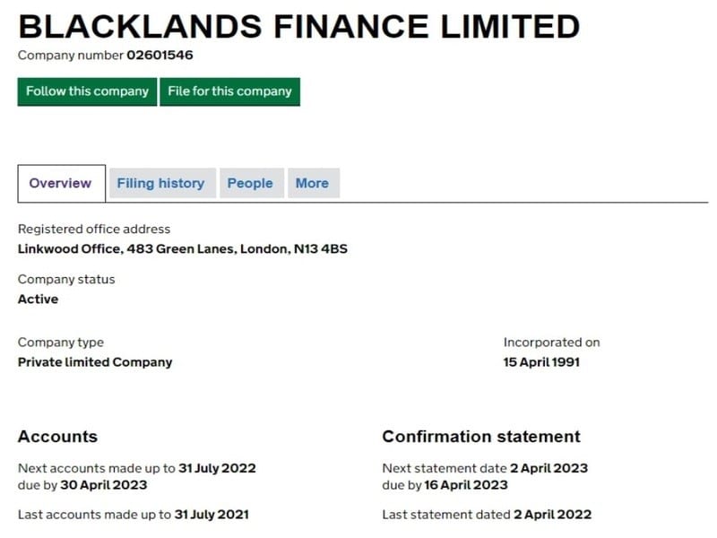 Blacklands Finance Limited 4 скрин