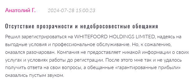 WHITEFOORD HOLDINGS LIMITED 1 скрин