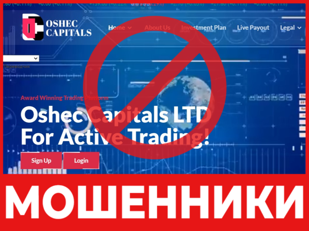 Oshec Capitals Ltd лицевая сторона скрин