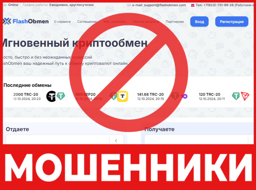 FlashObmen лицевая сторона скрин