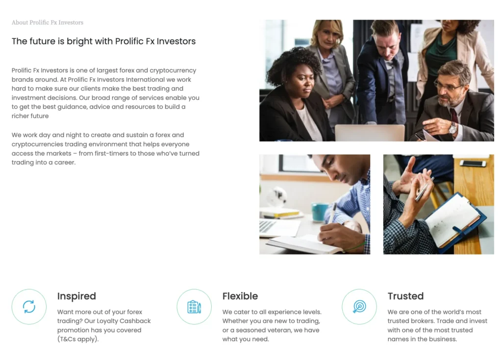 Prolific Fx Investors 1 скрин