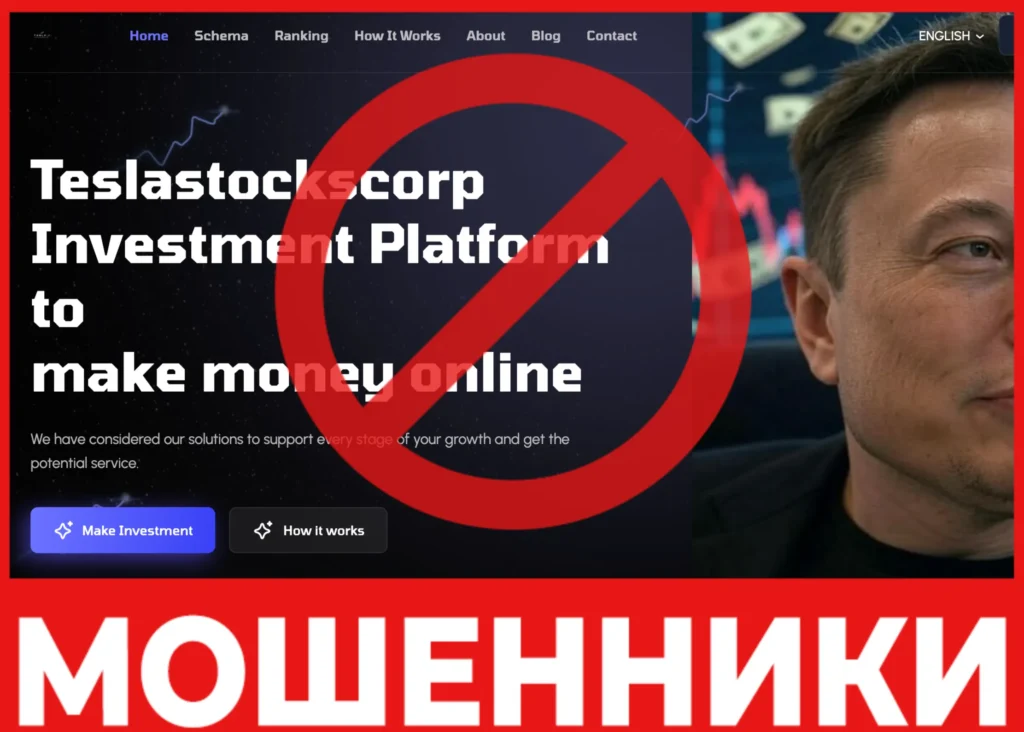 Teslastockscorp лицевая сторона скрин