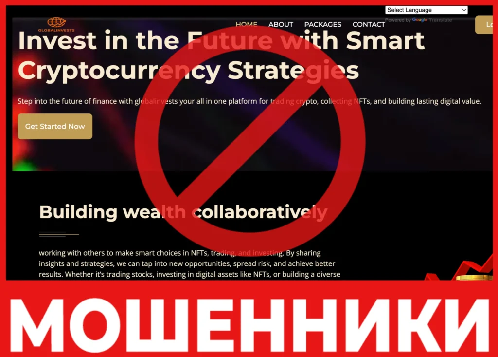 Globalinvests лицевая сторона скрин