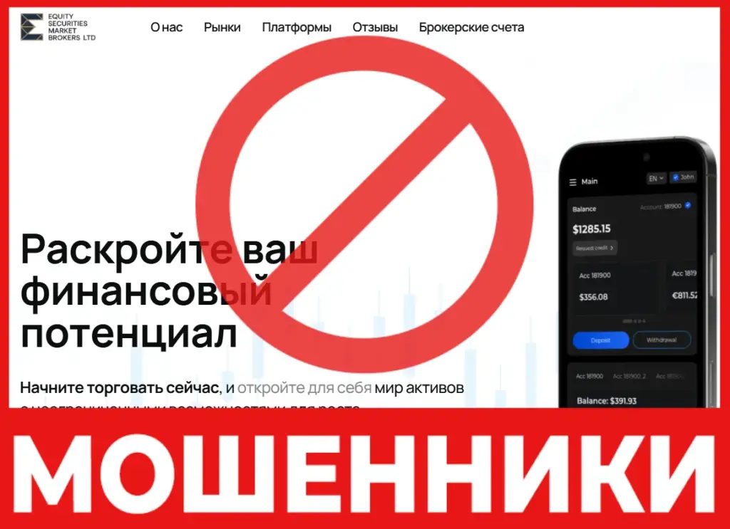 Equity Securities Market Brokers LTD лицевая сторона скрин