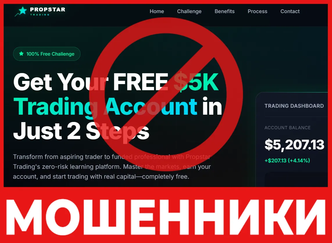 Propstar Trading лицевая сторона скрин