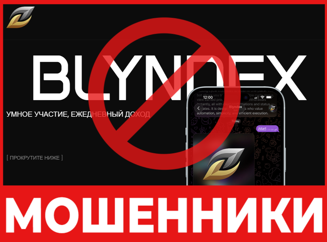 Blyndex лицевая сторона скрин
