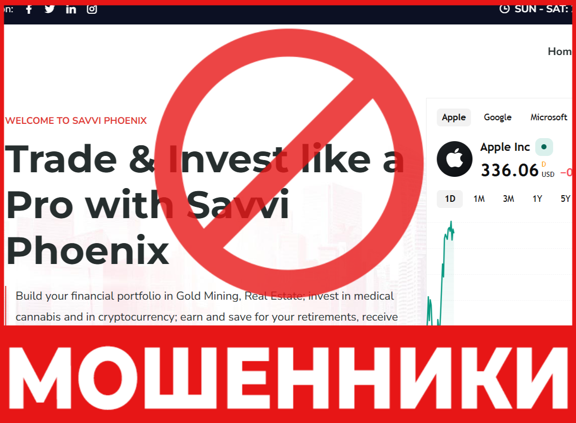 Savvi Phoenix лицевая сторона скрин