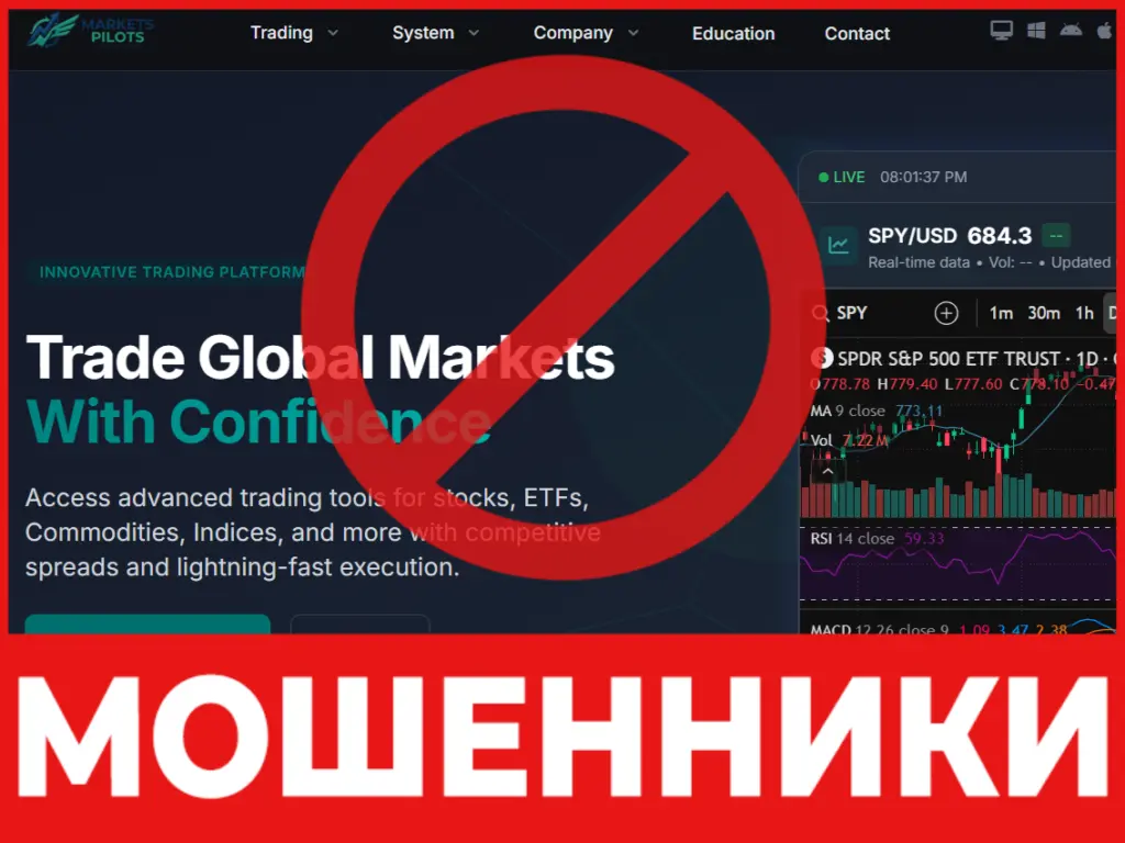 Markets Pilots лицевая сторона скрин