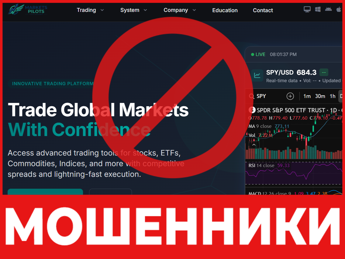 Markets Pilots лицевая сторона скрин
