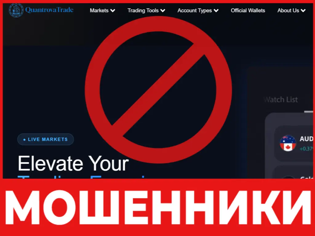QuantrovaTrade лицевая сторона скрин